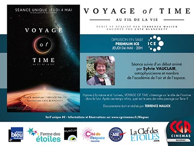 TOULOUSE 4 mai : Voyage of time  au CGR Blagnac